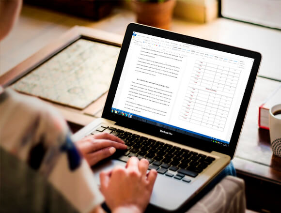 Using laptop for engineering report writing